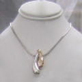 Gold & Silver Teardrop Pendant Set with Sterling Silver Chain